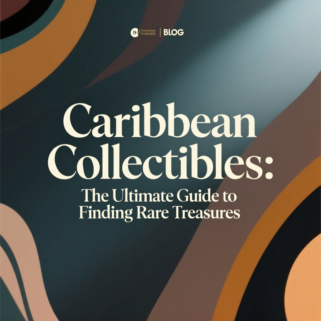 Cover art for "Caribbean Collectibles: The Ultimate Guide to Finding Rare Treasures" with abstract design.